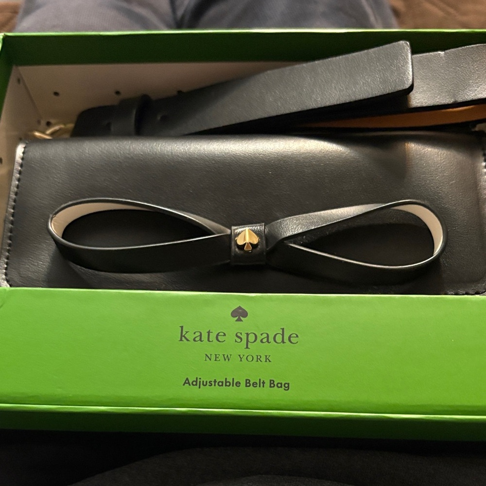 Kate Spade Black Belt Bag with Bow Accent